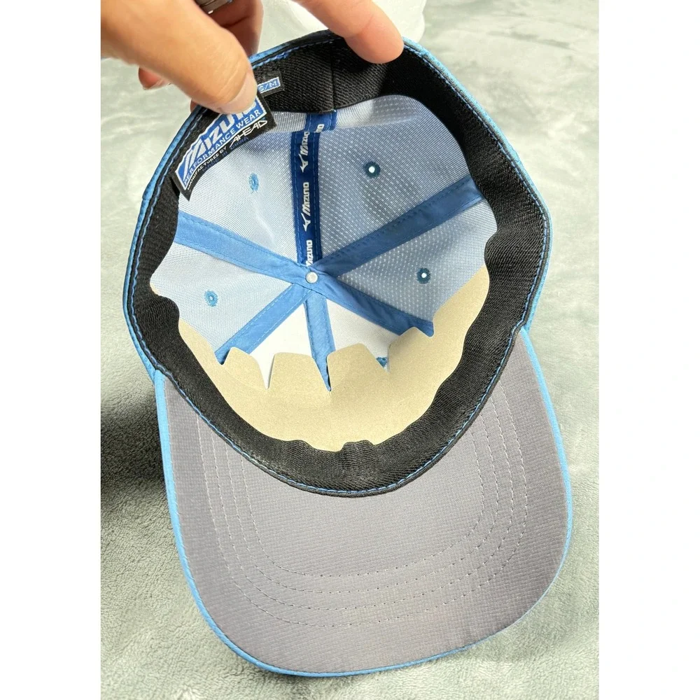 Mizuno Golf Hat Mens S/M Blue Mesh Back Snapback Performance Wear